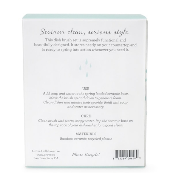 Grove Bamboo Prep Board And Bubble Up Dish Soap Dispenser & Brush - Picture 6 of 14